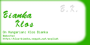 bianka klos business card